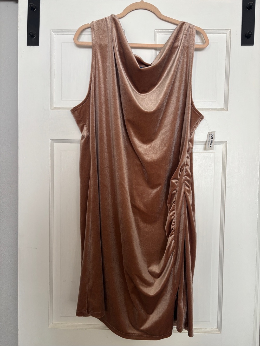 Old Navy Velvet Cowl-Neck Mini Dress in Brown